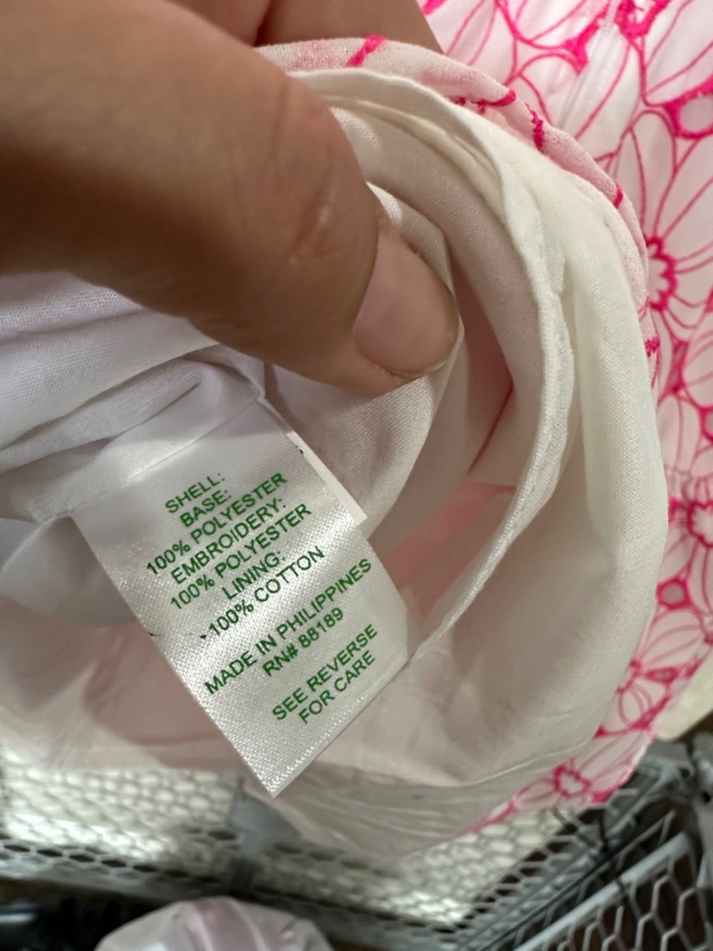 Lilly Pulitzer womens Floral Eyelet Dress in Bright Pink and White - Picture 4 of 4
